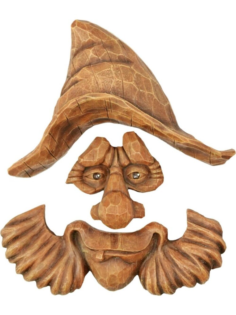 Hand-Painted Tree Face Outdoor Décor | Wood-Like Sculpted Resin Garden Art